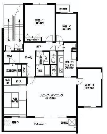 Floor plan. 4LDK, Price 25,800,000 yen, Footprint 107.94 sq m , Balcony area 11.82 sq m
