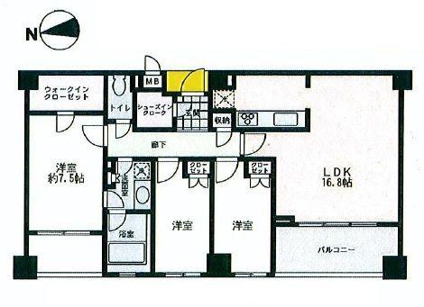 Floor plan. 3LDK, Price 21,800,000 yen, Occupied area 82.02 sq m , Balcony area 11.67 sq m