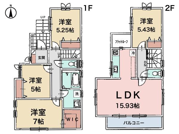 Floor plan. (D Building), Price 39,800,000 yen, 4LDK, Land area 100.01 sq m , Building area 91.62 sq m