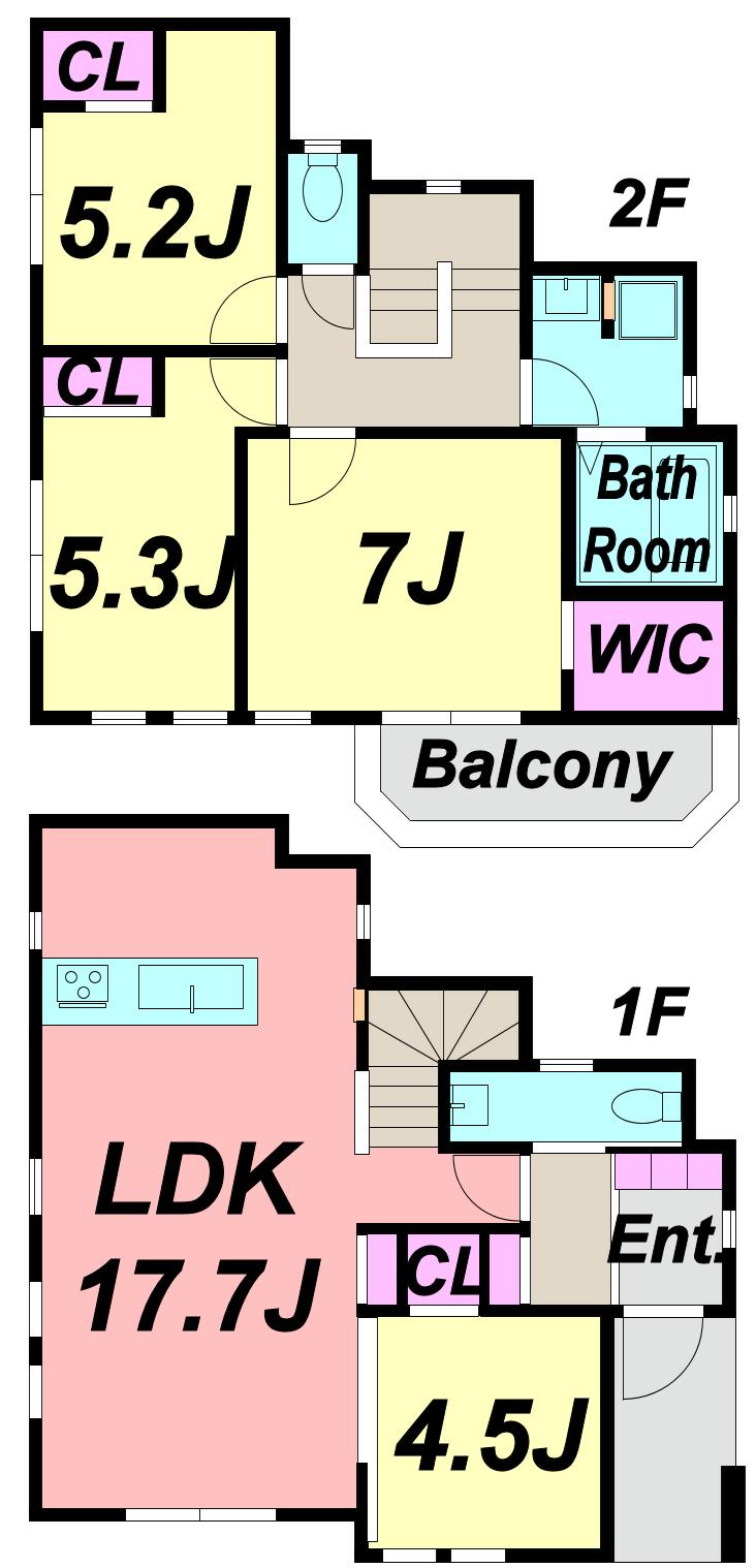 Floor plan. (C Building), Price 41,958,000 yen, 4LDK, Land area 123.7 sq m , Building area 95.84 sq m