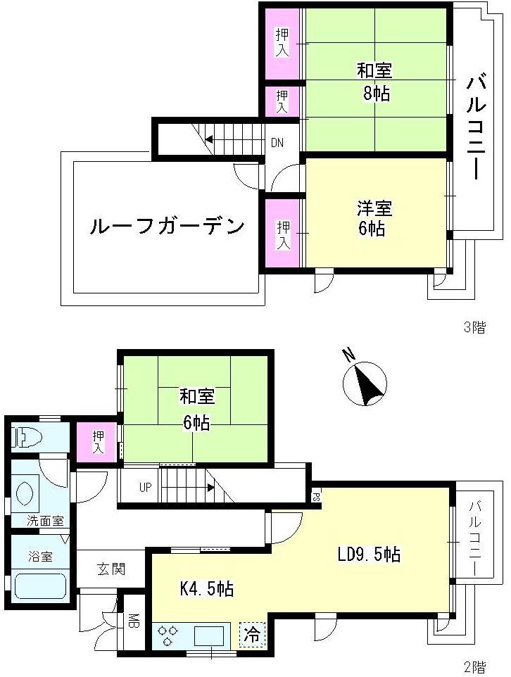 Floor plan. 3LDK, Price 14.9 million yen, Occupied area 84.62 sq m , Balcony area 9.17 sq m