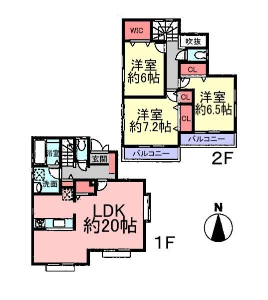 Floor plan. (3 Building), Price 31,800,000 yen, 3LDK, Land area 125.46 sq m , Building area 96.05 sq m