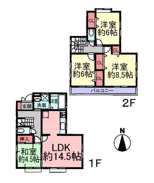 Floor plan. (7 Building), Price 31,800,000 yen, 4LDK, Land area 125.45 sq m , Building area 96.05 sq m