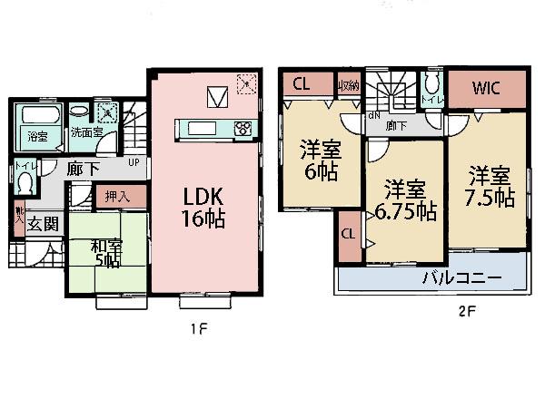 Floor plan. (1 Building), Price 29,800,000 yen, 4LDK, Land area 132.14 sq m , Building area 99.78 sq m