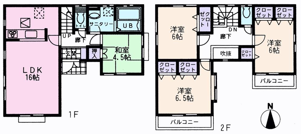 Floor plan. (12 Building), Price 37,800,000 yen, 4LDK, Land area 125.46 sq m , Building area 96.05 sq m