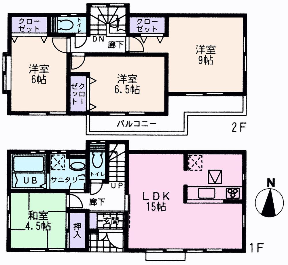 Floor plan. (15 Building), Price 27,800,000 yen, 4LDK, Land area 126.32 sq m , Building area 96.05 sq m