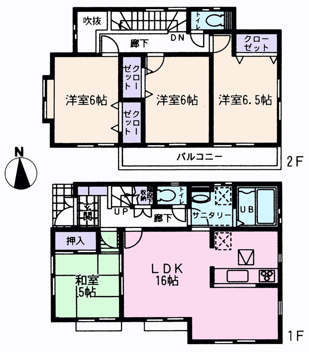 Floor plan. (18 Building), Price 37,800,000 yen, 4LDK, Land area 130.31 sq m , Building area 95.64 sq m