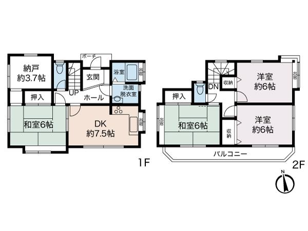Floor plan. 28.8 million yen, 4DK + S (storeroom), Land area 100.56 sq m , Building area 85.29 sq m all room 6 Pledge or more of floor plan! 