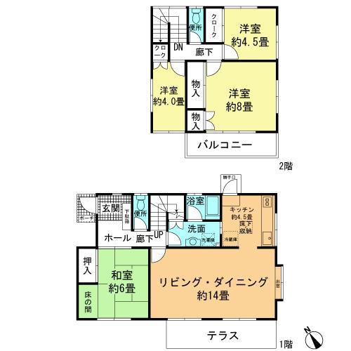 Floor plan. 36,900,000 yen, 4LDK, Land area 217.51 ​​sq m , Building area 101.84 sq m