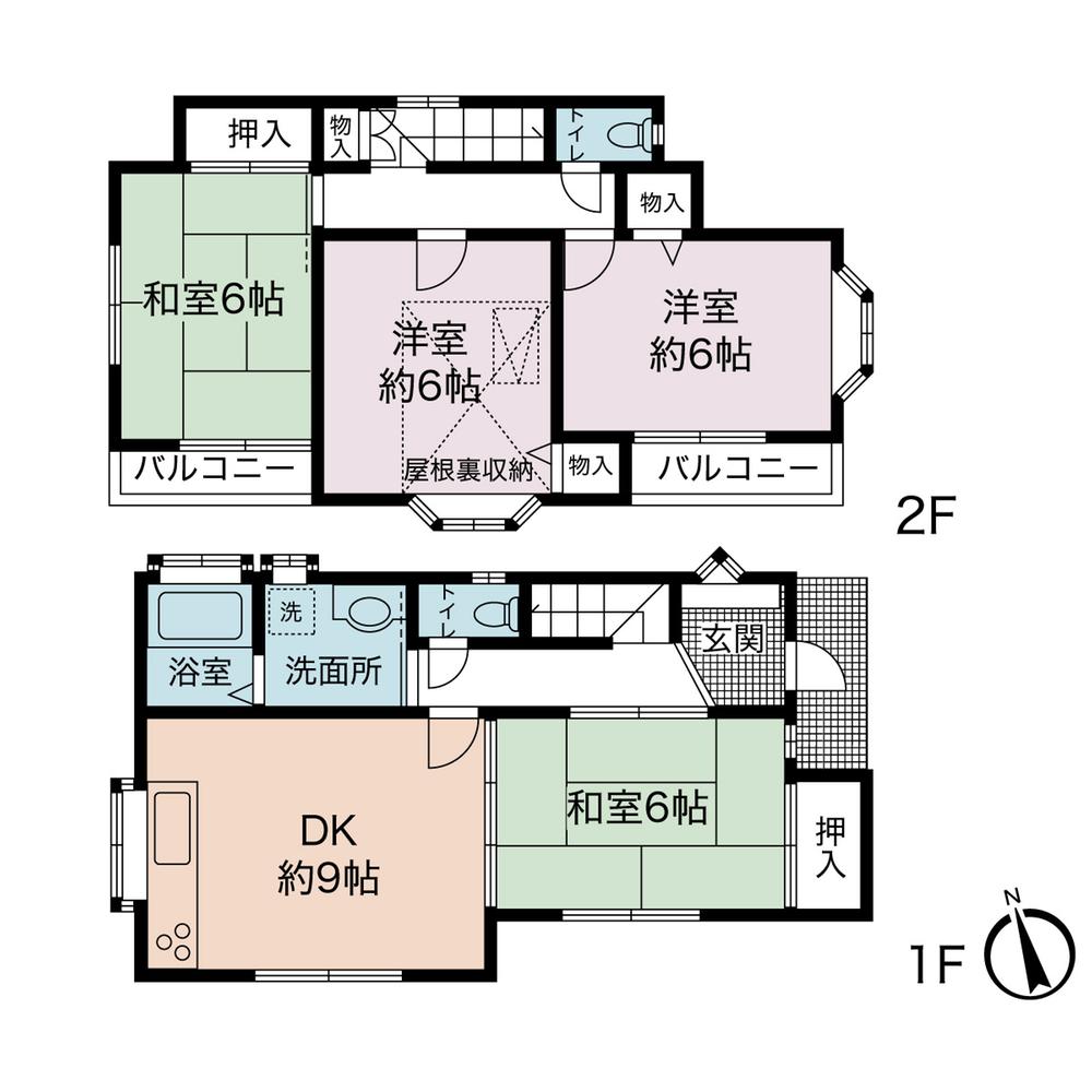 Floor plan. 23.8 million yen, 4DK, Land area 100.97 sq m , Building area 80.55 sq m floor plan