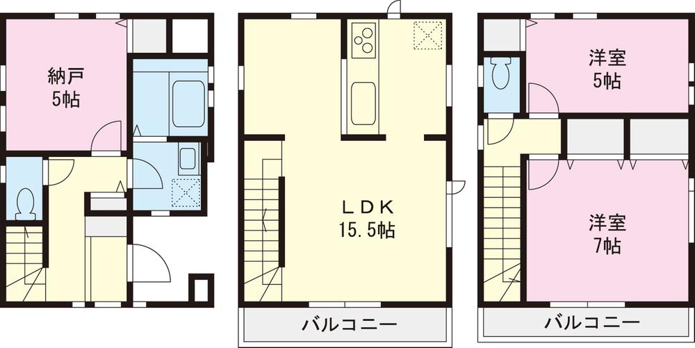 Floor plan. (C Building), Price 34,800,000 yen, 2LDK+S, Land area 53.79 sq m , Building area 84.66 sq m