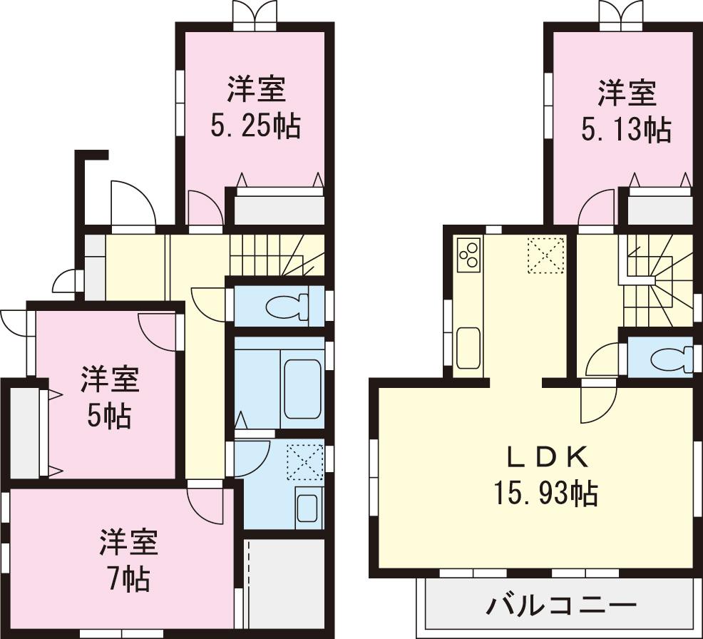 Floor plan. (D Building), Price 39,800,000 yen, 4LDK, Land area 100.01 sq m , Building area 91.62 sq m