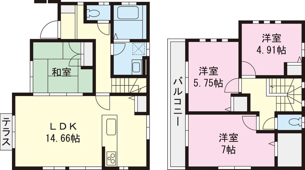 Floor plan. (3 Building), Price 31,958,000 yen, 4LDK, Land area 89.5 sq m , Building area 89.66 sq m
