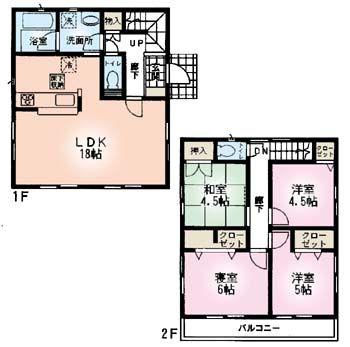Floor plan. 29,800,000 yen, 4LDK, Land area 185 sq m , Building area 90.72 sq m