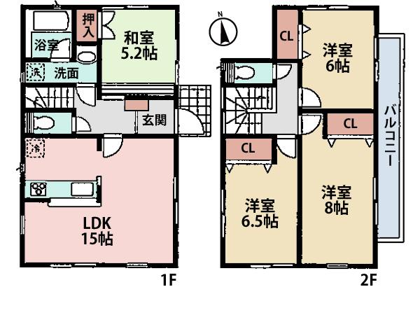 Floor plan. (4 Building), Price 28.5 million yen, 4LK, Land area 130.53 sq m , Building area 93.96 sq m