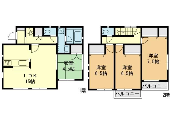 Floor plan. 38,800,000 yen, 4LDK, Land area 152.39 sq m , Building area 92.34 sq m floor plan