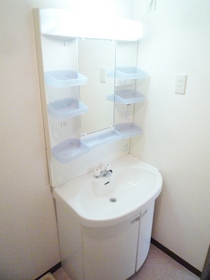 Washroom. Stand-alone is a washbasin