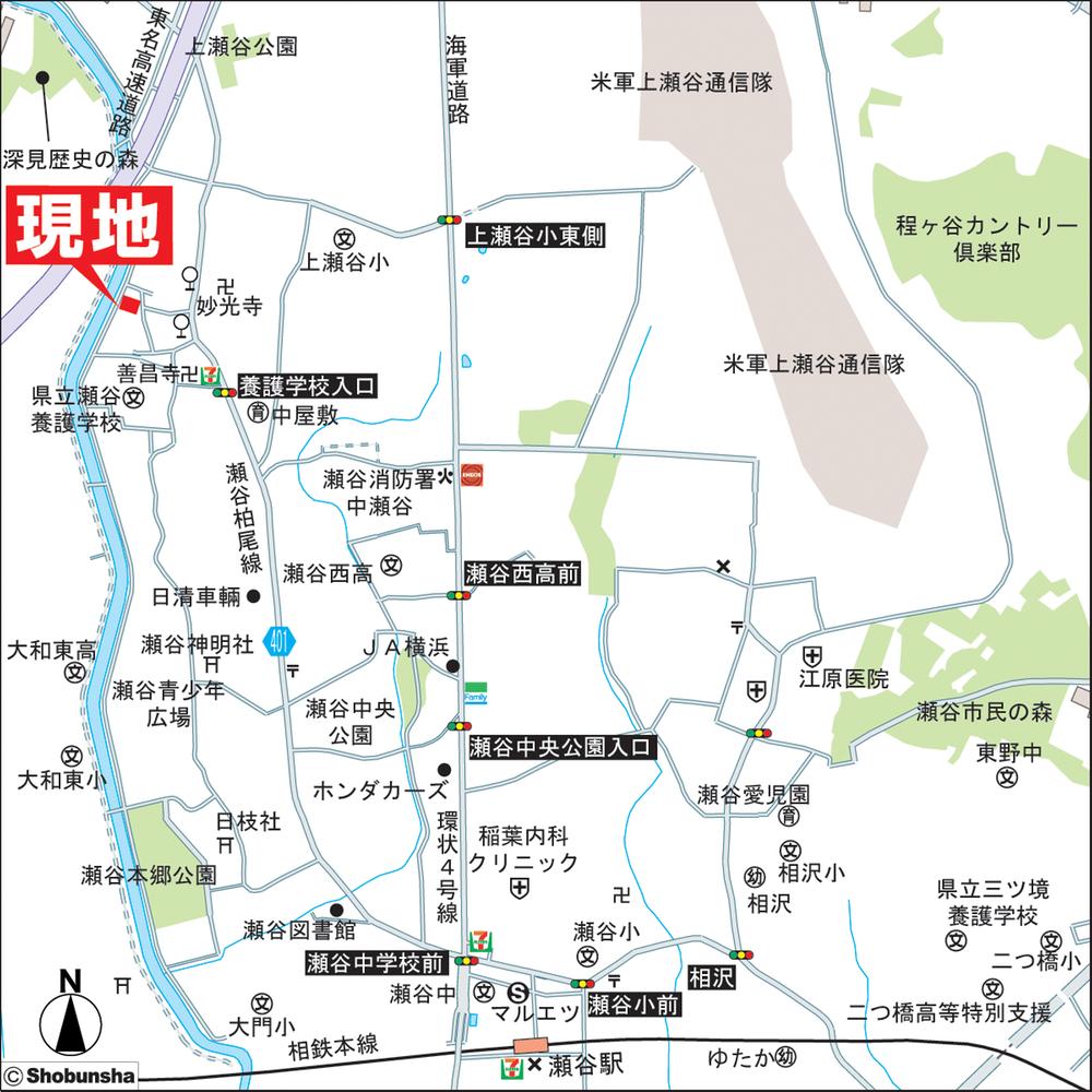 Local guide map. Cherry trees a beautiful navy road, None Seven Lucky Gods Tour eight Fukujin tour can enjoy Kamakura ancient road (Route 401) is attractive