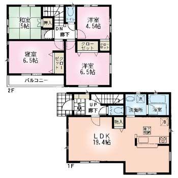 Floor plan. 32,800,000 yen, 4LDK, Land area 184.99 sq m , Building area 93.15 sq m