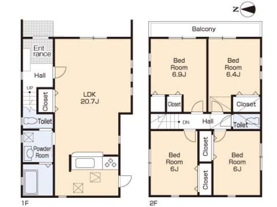 Floor plan. 38,300,000 yen, 4LDK, Land area 132.45 sq m , Building area 100.84 sq m floor plan
