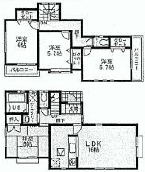Floor plan. (1 Building), Price 37,800,000 yen, 4LDK, Land area 101.62 sq m , Building area 96.05 sq m