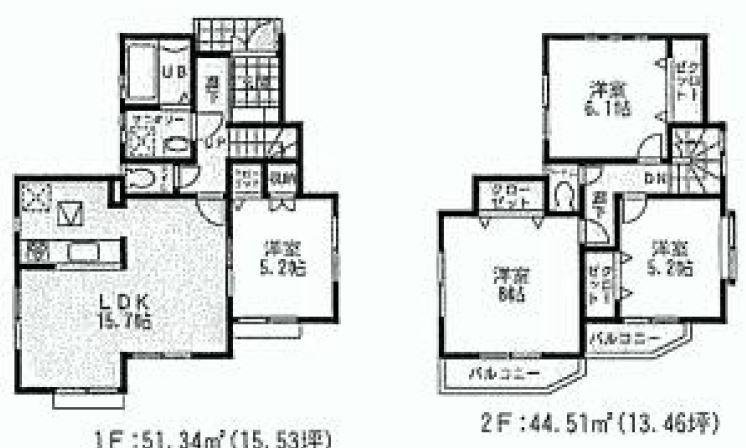 Floor plan. (5 Building), Price 39,800,000 yen, 4LDK, Land area 105.47 sq m , Building area 95.85 sq m