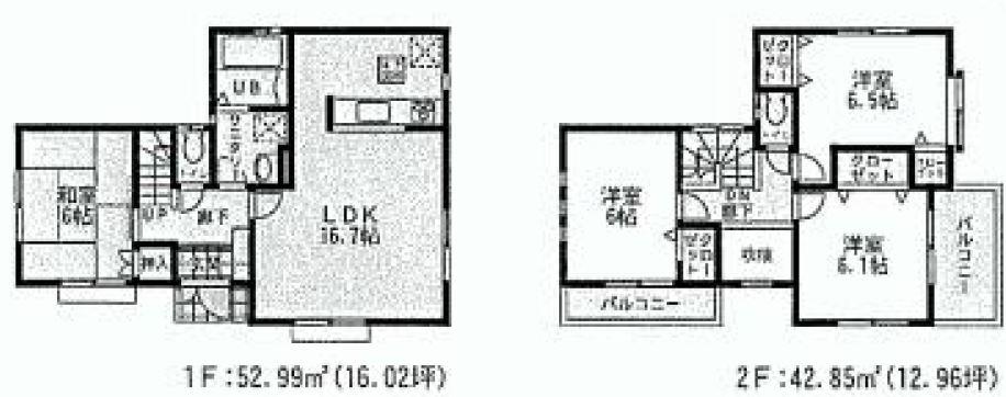 Floor plan. (6 Building), Price 39,800,000 yen, 4LDK, Land area 103.21 sq m , Building area 95.84 sq m