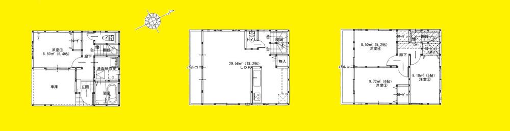 Floor plan. (k), Price 36,300,000 yen, 4LDK, Land area 58.26 sq m , Building area 102.06 sq m