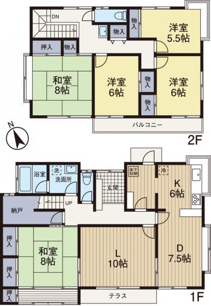 Floor plan. 45,800,000 yen, 5LDK+S, Land area 214.78 sq m , Building area 150.51 sq m