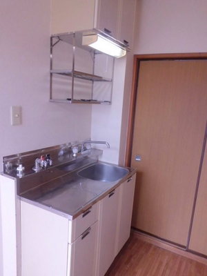 Kitchen. Just the right gas stove installed Allowed kitchen to living alone