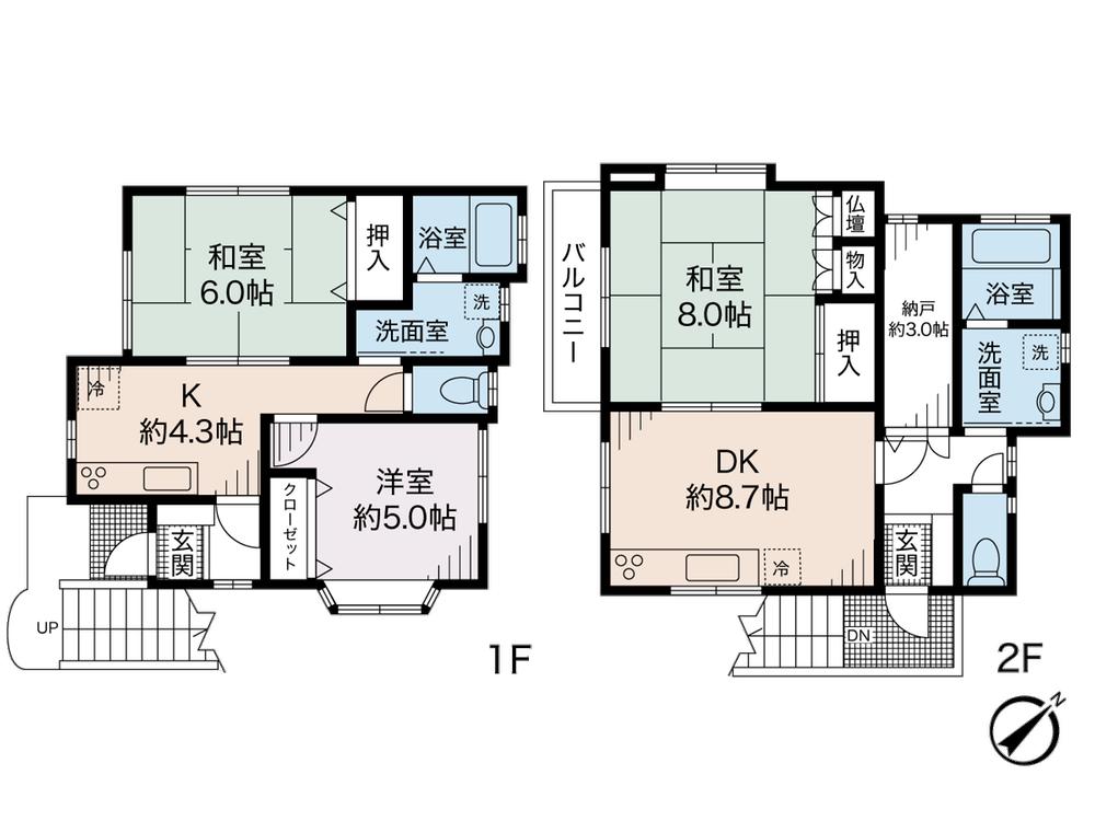 Floor plan. 31,800,000 yen, 3DKK + S (storeroom), Land area 131.37 sq m , Building area 87.93 sq m