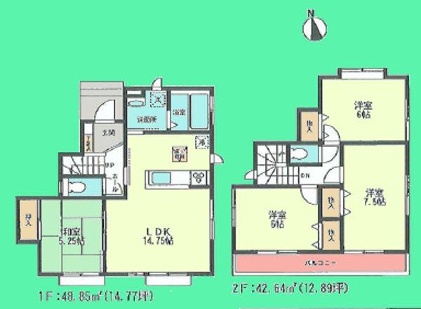 Floor plan. 30,800,000 yen, 4LDK, Land area 101.63 sq m , Building area 91.49 sq m