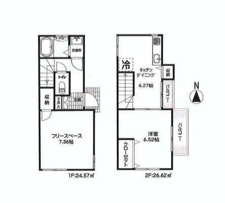 Floor plan. 17.8 million yen, 1LDK, Land area 43.02 sq m , Building area 51.2 sq m
