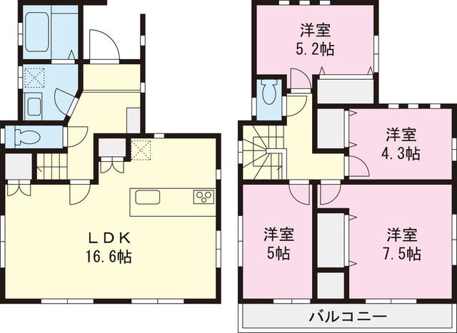 Floor plan. 38,958,000 yen, 4LDK, Land area 100.88 sq m , Building area 92.74 sq m