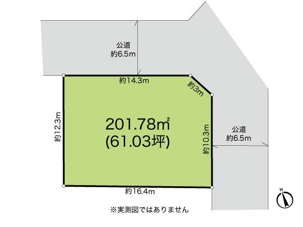 Compartment figure. Land price 37,800,000 yen, Open impression have per land area 201.78 sq m corner lot! Site area of ​​about 61 square meters!