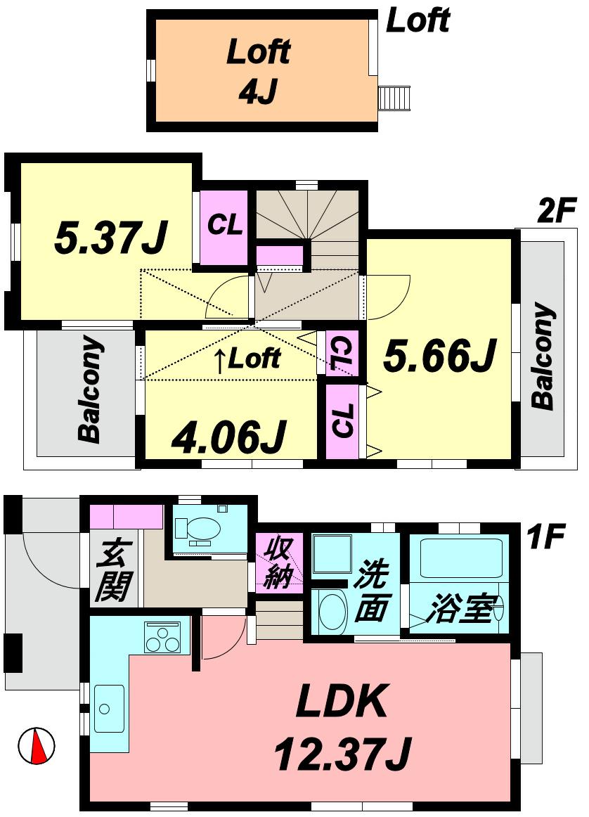 Floor plan. 27,958,000 yen, 3LDK, Land area 87.65 sq m , Building area 65.28 sq m