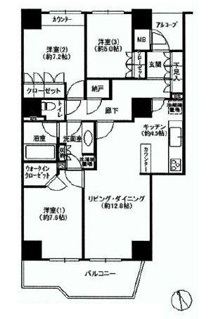 Floor plan. 3LDK+S, Price 25,800,000 yen, Occupied area 89.27 sq m , Balcony area 11.17 sq m