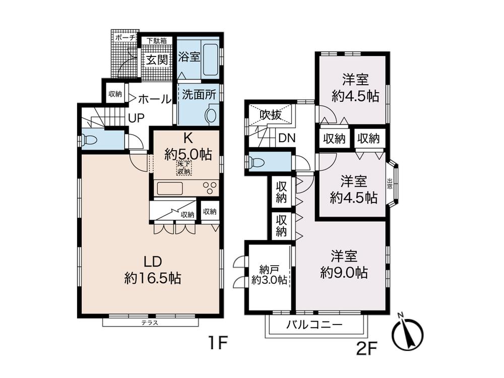 Floor plan. 32,800,000 yen, 3LDK + S (storeroom), Land area 100.48 sq m , Building area 101.62 sq m