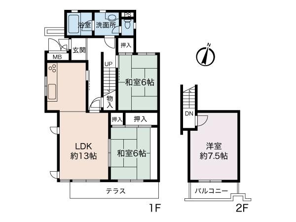 Floor plan. 3LDK, Price 15 million yen, Occupied area 88.67 sq m , Balcony area 3.65 sq m