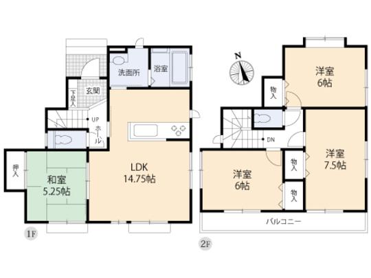 Floor plan. 32,800,000 yen, 4LDK, Land area 101.63 sq m , Building area 91.49 sq m floor plan