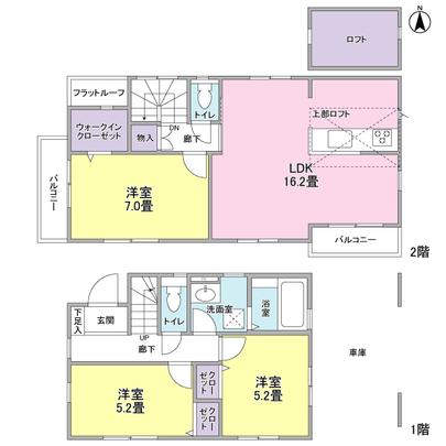 Floor plan. There is a feeling of opening on the second floor living room, It is with a loft