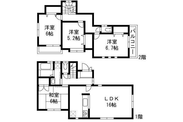 Floor plan. 34,800,000 yen, 4LDK, Land area 101.62 sq m , Building area 96.05 sq m