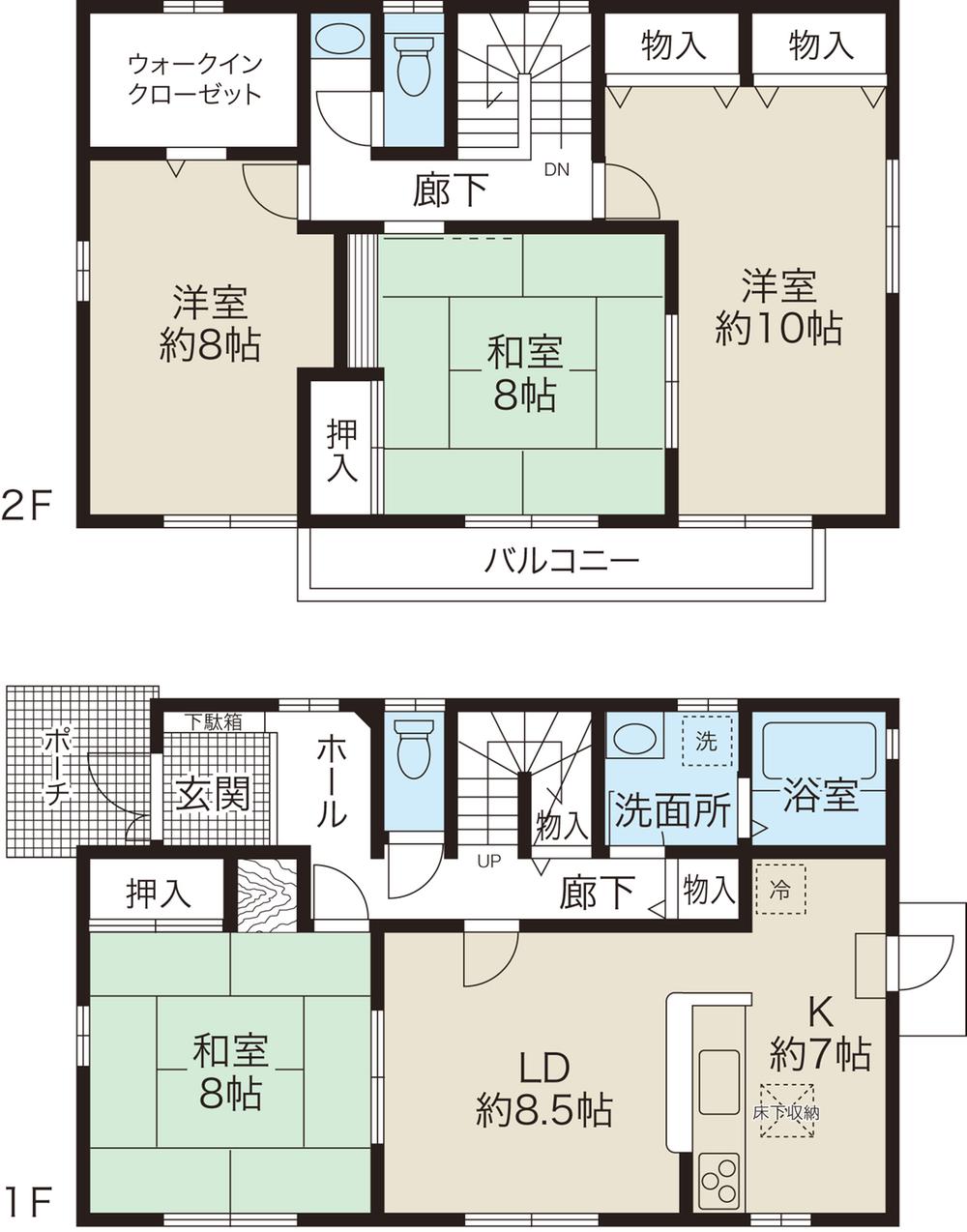 Floor plan. 44,800,000 yen, 4LDK, Land area 194.94 sq m , Building area 127.84 sq m