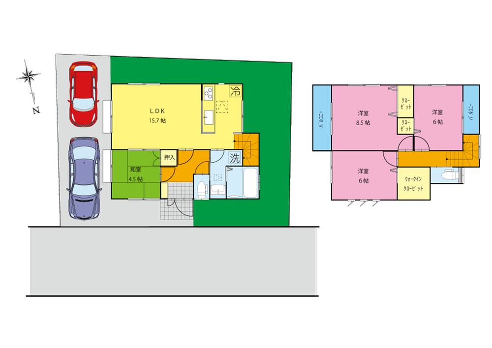 Floor plan. 43,800,000 yen, 4LDK, Land area 129.97 sq m , Friendly floor plan in the child-rearing of building area 96.05 sq m living in stairs. 