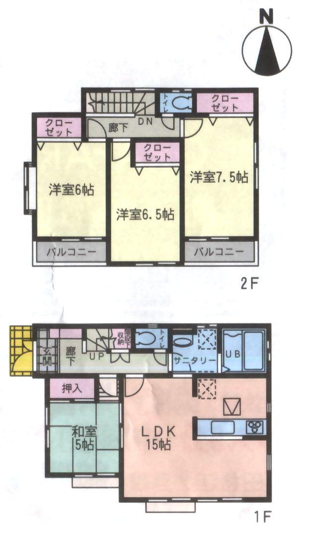 Floor plan. (17 Building), Price 36,800,000 yen, 4LDK, Land area 126.76 sq m , Building area 96.05 sq m