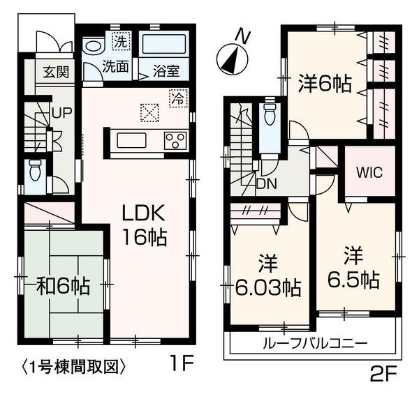 Floor plan. (Building 2), Price 34,800,000 yen, 4LDK, Land area 131.3 sq m , Building area 98.53 sq m