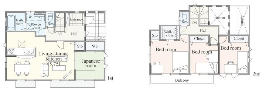 Floor plan. (22 Building), Price 36,958,000 yen, 4LDK, Land area 125.69 sq m , Building area 95.85 sq m