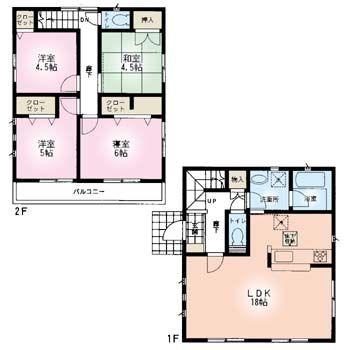 Floor plan. 30,800,000 yen, 4LDK, Land area 130.55 sq m , Building area 90.72 sq m