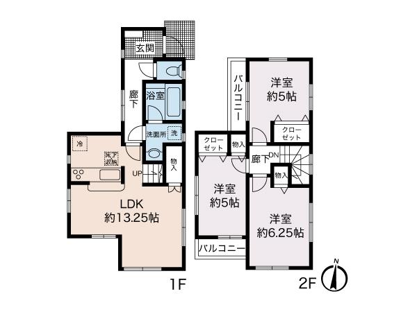 Floor plan. 31,800,000 yen, 3LDK, Land area 91.55 sq m , Building area 71.27 sq m floor plan