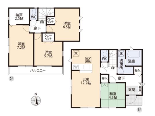 Floor plan. 38,800,000 yen, 4LDK, Land area 100.08 sq m , Building area 89.09 sq m floor plan